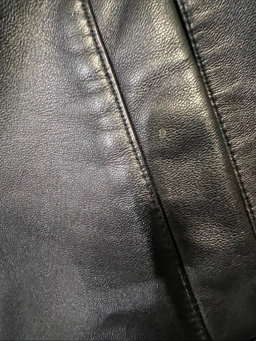 Danier Black Leather Coat with Plush Rabbit Fur Collar - Picture 10 of 15